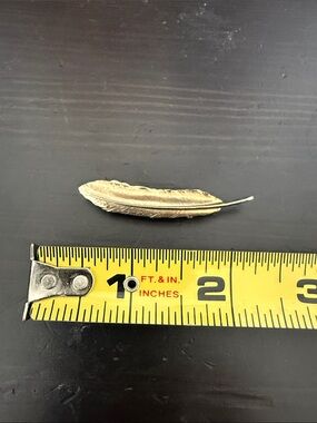 Gold tone feather brooch